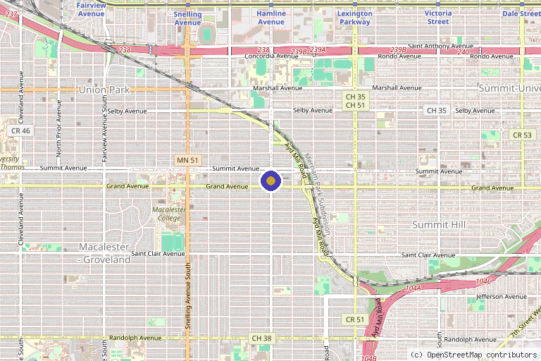 Map showing the location of Align Chiromedical Clinic in St. Paul, MN