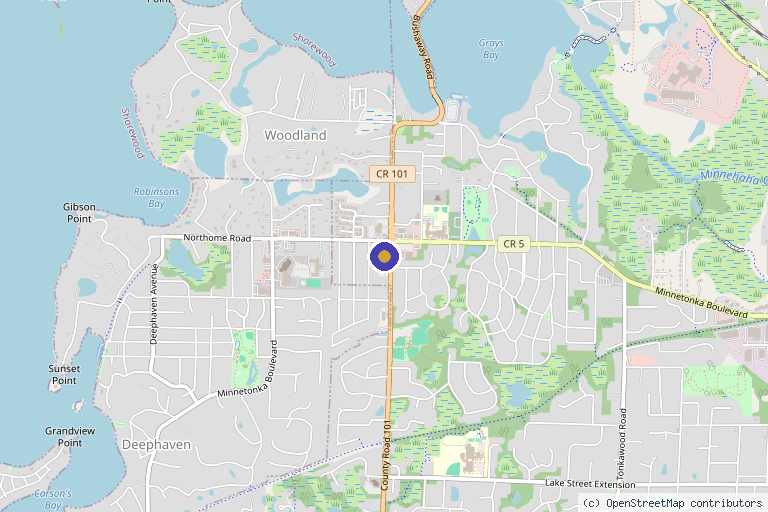 Map showing the location of Moderni Spine in Minnetonka, MN