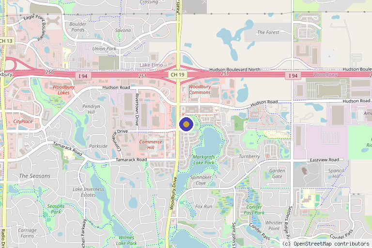Map showing the location of The Med Spa Woodbury in Woodbury, MN