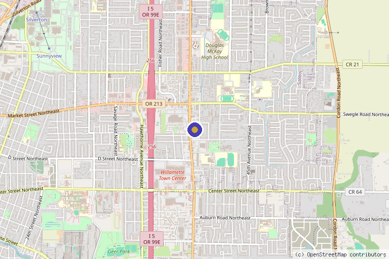 Map showing the location of InterState Medical Group - Disc Centers of Salem in Salem, OR