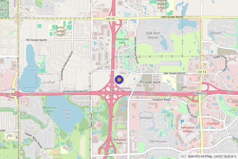 Map showing the location of Allure Contour Med Spa in Oakdale, MN