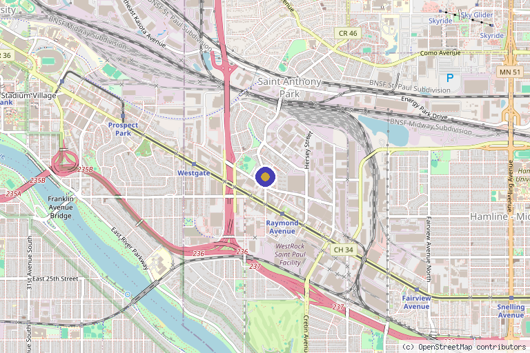 Map showing the location of Viva Vitality St. Paul in St. Paul, MN