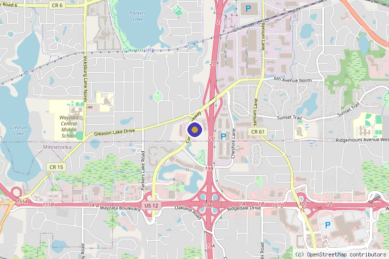 Map showing the location of Sapphire Advanced Aesthetics: Leslie Smith, D.O. in Plymouth, MN