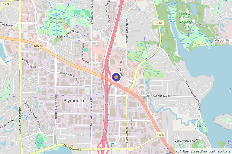 Map showing the location of Gr8Skin MedSpa in Plymouth, MN