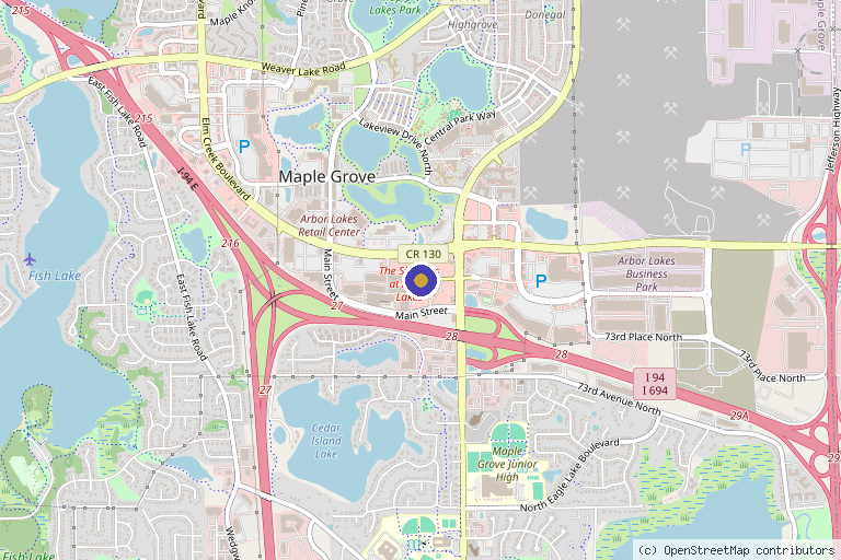 Map showing the location of FACE FOUNDRIE - Maple Grove in Maple Grove, MN