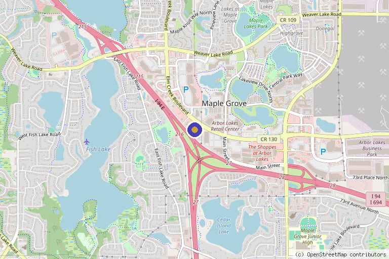 Map showing the location of Remedy Medical Aesthetics & Wellness in Maple Grove, MN