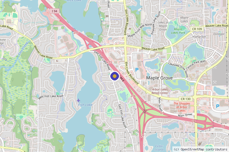 Map showing the location of The Modern Experience Clinic in Maple Grove, MN