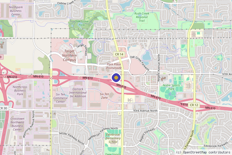Map showing the location of Enrichment Skin Solutions in Brooklyn Park, MN