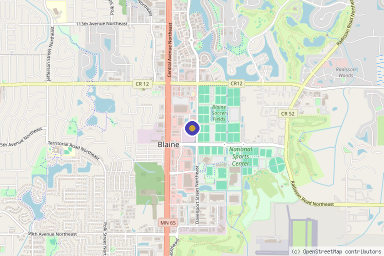 Map showing the location of InnerBeauty Med Spa & Laser in Blaine, MN