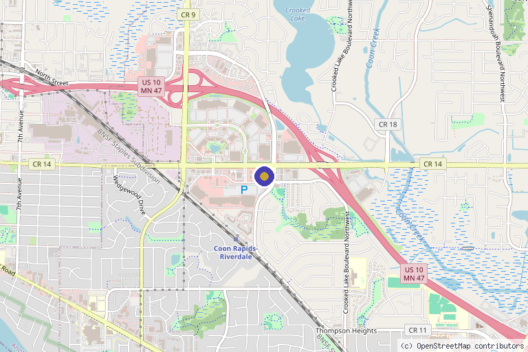 Map showing the location of Arose Aesthetics and Wellness in Minneapolis, MN