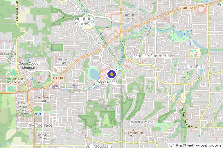 Map showing the location of Natural Family Health Clinic in Beaverton, OR