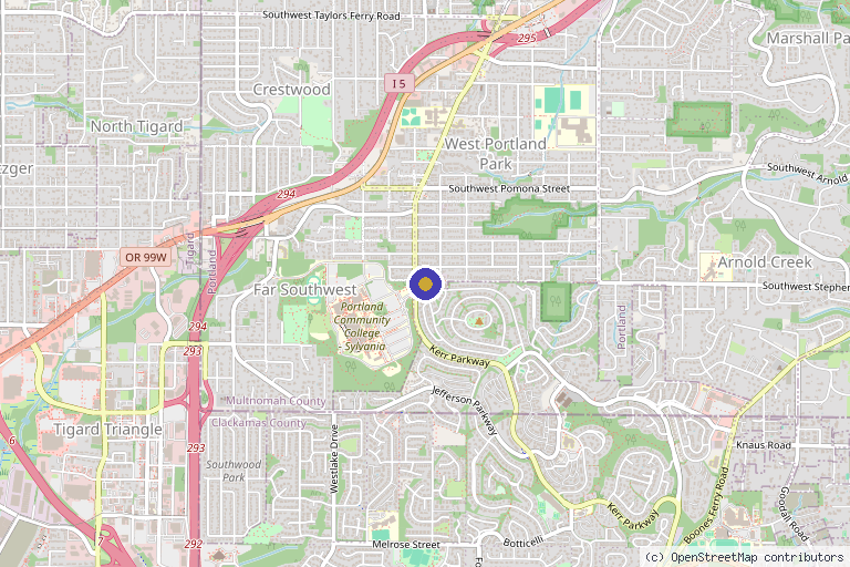 Map showing the location of NATURE CARE - Community Health & Regenerative Medicine in Lake Oswego, OR