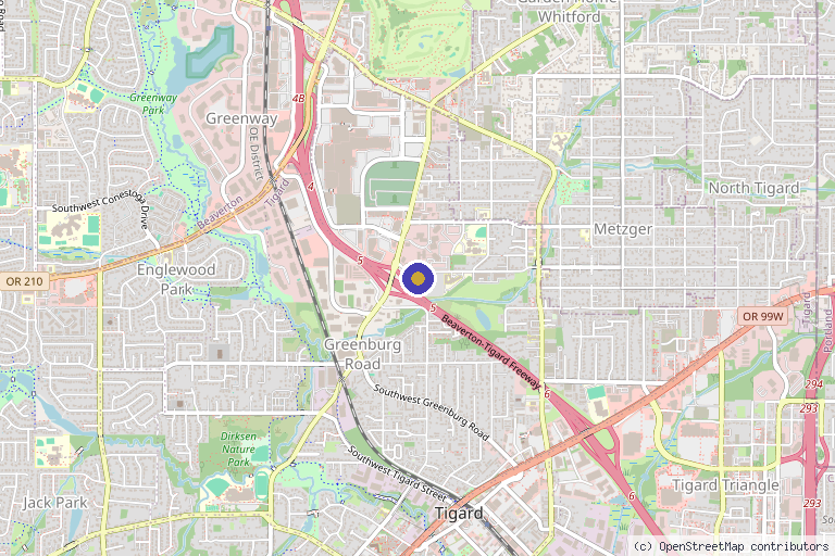 Map showing the location of Active Pain Relief & Wellness in Tigard, OR