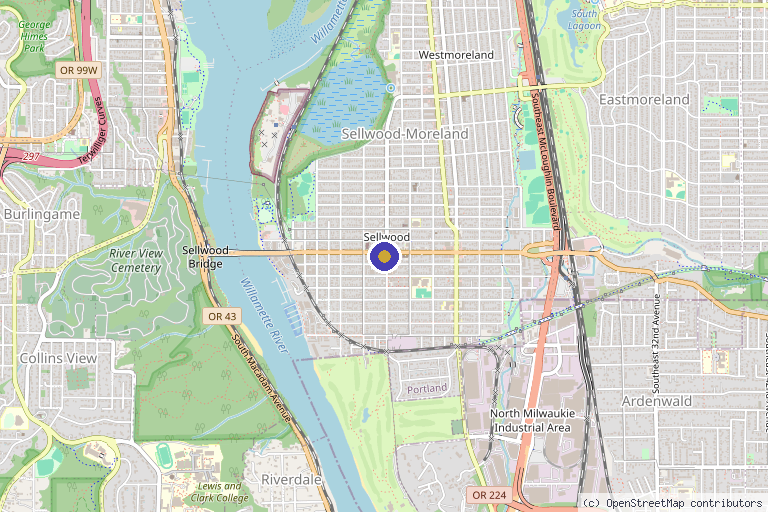Map showing the location of FoRM Health in Portland, OR