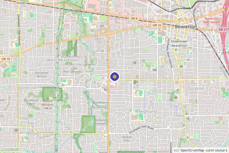 Map showing the location of Thrive Integrated Rehabilitation in Portland, OR