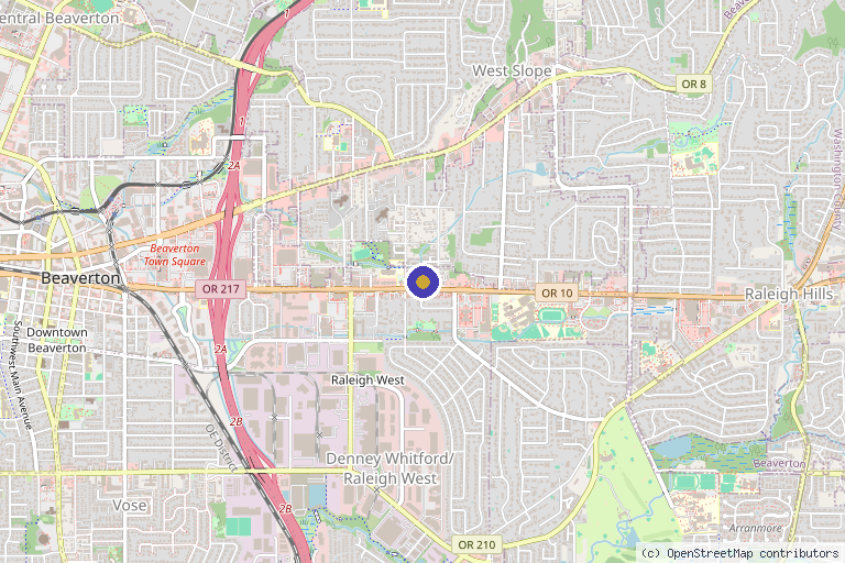 Map showing the location of Foxy Allure Aesthetics in Beaverton, OR