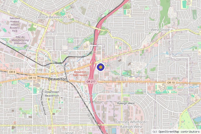 Map showing the location of Le Spa Medical Spa in Beaverton, OR