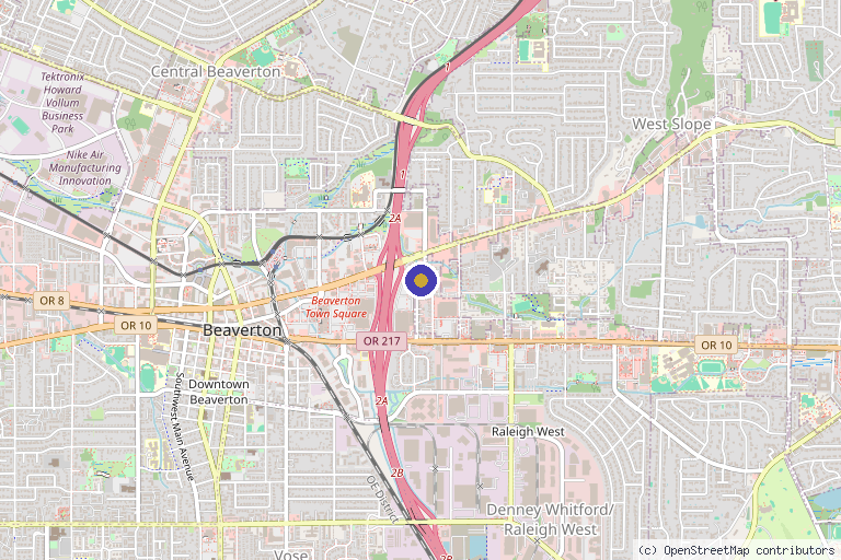 Map showing the location of Revelo Aesthetics in Beaverton, OR