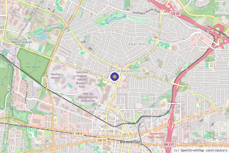 Map showing the location of Plump Medspa in Beaverton, OR