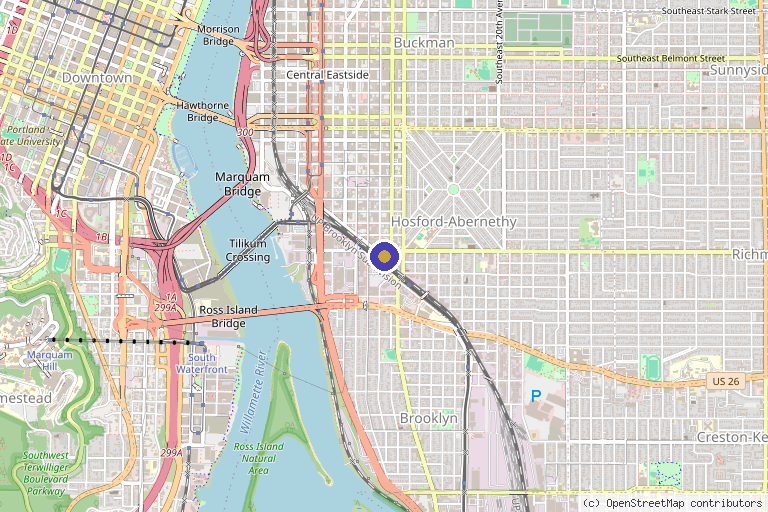 Map showing the location of Ageless Aesthetics & Natural Medicine in Portland, OR
