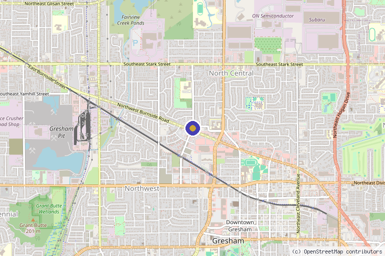 Map showing the location of Columbia Pain and Spine Institute in Gresham, OR