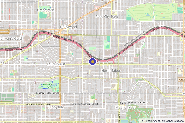 Map showing the location of Dr. Natalie S. Mesnier in Portland, OR
