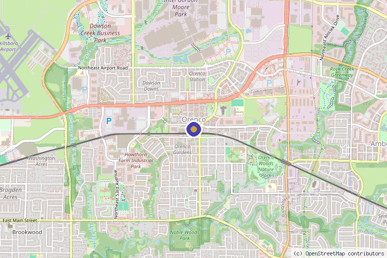 Map showing the location of Kim Clark Skin in Hillsboro, OR