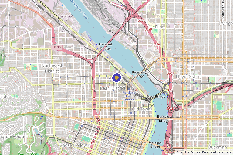 Map showing the location of Vitality PDX in Portland, OR