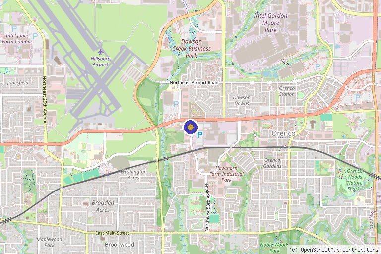 Map showing the location of Epion Aesthetics & Wellness in Hillsboro, OR