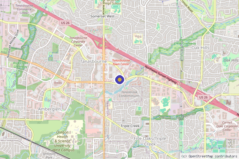 Map showing the location of Carpe Omni Med Spa in Hillsboro, OR