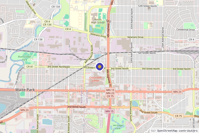 Map showing the location of Forever Young Two in Waite Park, MN