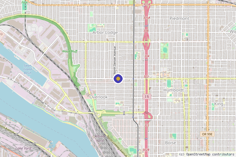 Map showing the location of Open Wellness PDX in Portland, OR