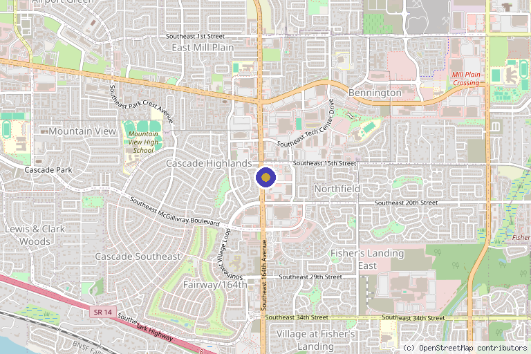 Map showing the location of Renewed Skin & Wellness in Vancouver, WA