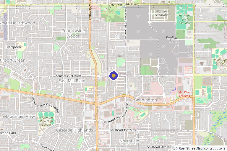 Map showing the location of Opdahl Regenerative Medicine East Vancouver in Vancouver, WA