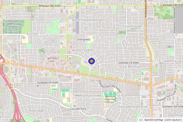 Map showing the location of Camas Med Spa in Vancouver, WA