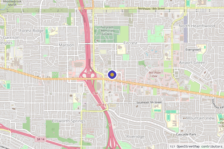Map showing the location of Skin & Body Alchemy in Vancouver, WA