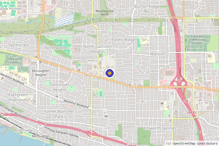 Map showing the location of Rebound Orthopedics & Neurosurgery - Rebound Orthopedics Vancouver in Vancouver, WA