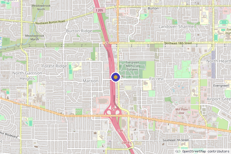 Map showing the location of Dr. Jennifer Stebbing DO: Musculoskeletal & Sports Medicine in Vancouver, WA
