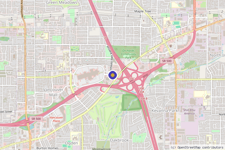 Map showing the location of Northwest Center for Regenerative Medicine in Vancouver, WA