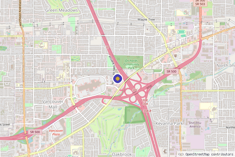 Map showing the location of Eternal Beauty Med Spa & Vitality Clinic in Vancouver, WA