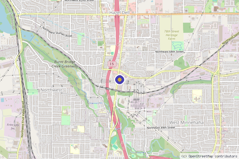 Map showing the location of The Valentine Clinic in Vancouver, WA