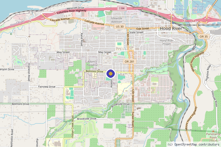 Map showing the location of Cell Regen in Hood River, OR