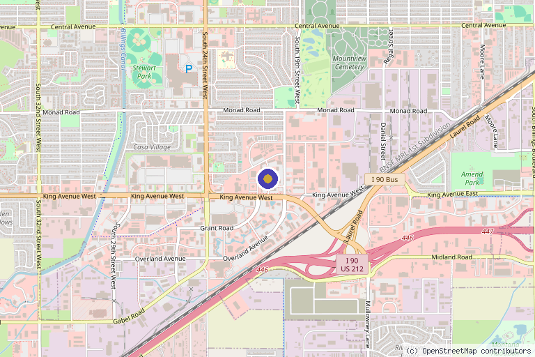 Map showing the location of Jodi Alexander – PEMF – Pulse ElectroMagnetic Field Therapy in Billings, MT