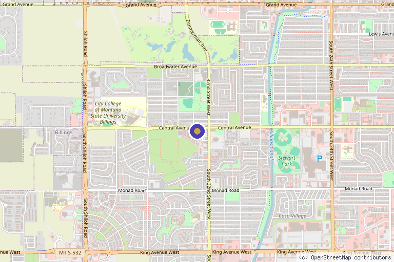 Map showing the location of Joint Repair Clinic of Montana in Billings, MT