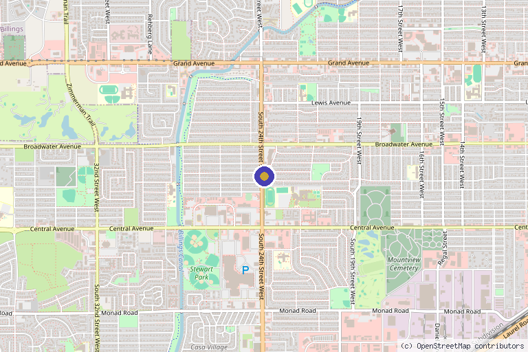 Map showing the location of Edge Men's Health in Billings, MT