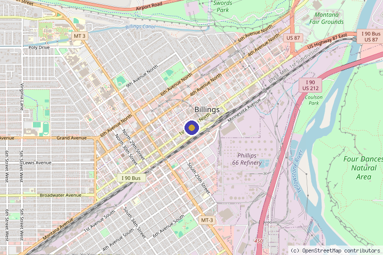Map showing the location of Essence Medical Spa in Billings, MT