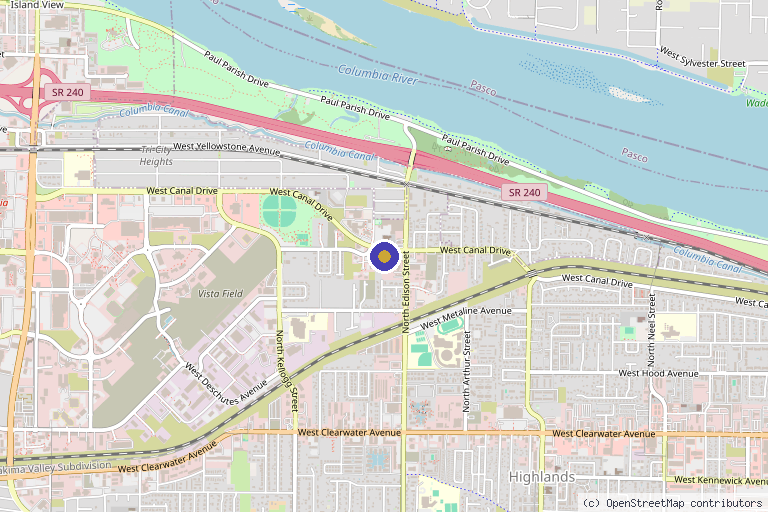 Map showing the location of Tri-Cities Ketamine Infusion and Wellness Clinic - Kennewick, WA in Kennewick, WA