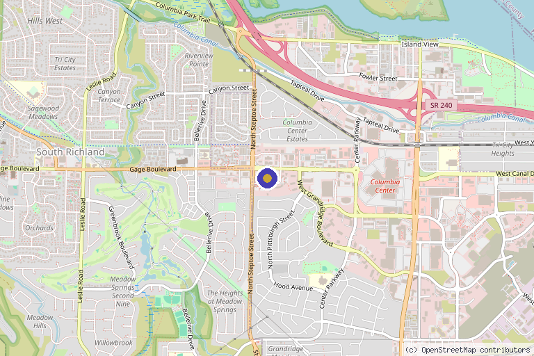 Map showing the location of Center for Excellence in Dermatology in Kennewick, WA