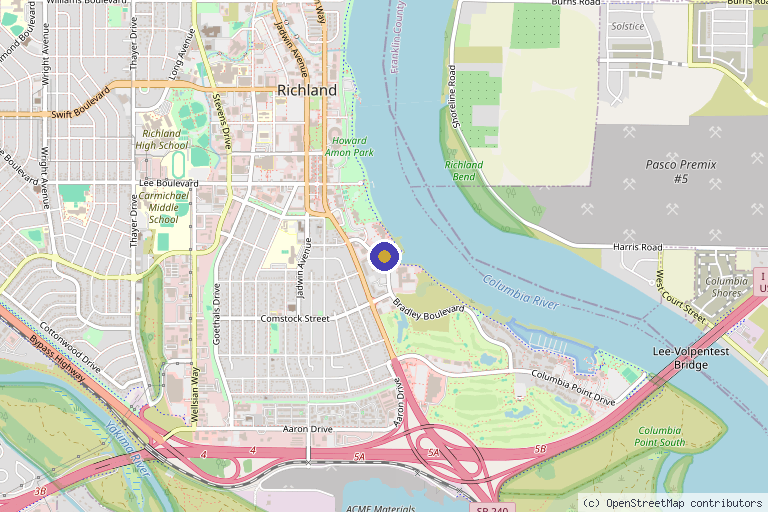 Map showing the location of Revel Medspa in Richland, WA