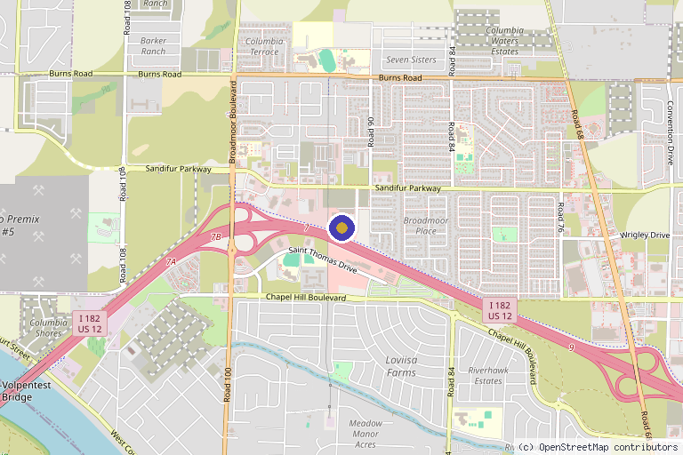 Map showing the location of Sculpt Wellness in Pasco, WA
